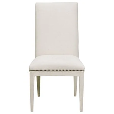 Contemporary Upholstered Side Chair with Nail Head Trim